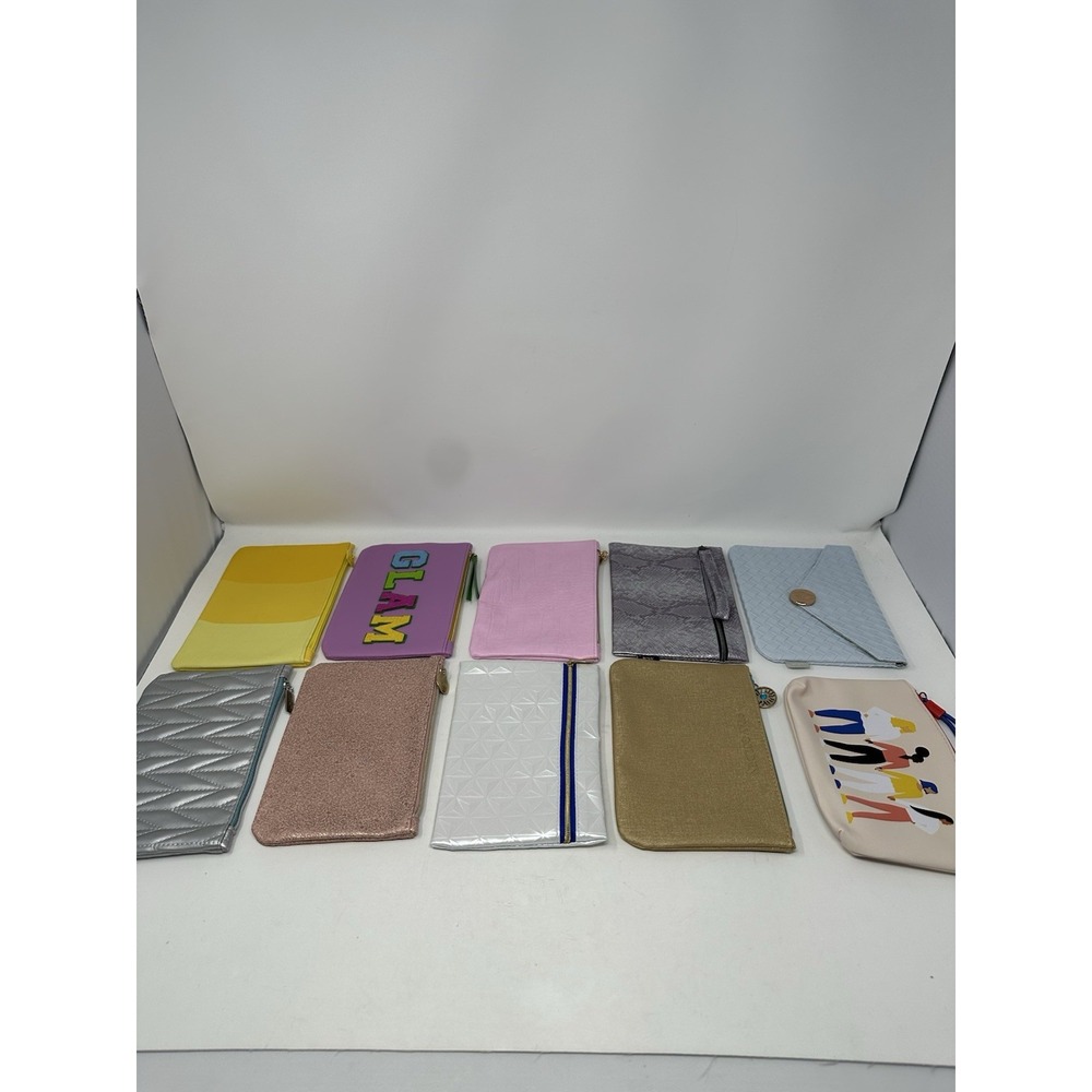 Ipsy Makeup Bag Lot of 10 Mixed Travel Pouches Cosmetic Bags